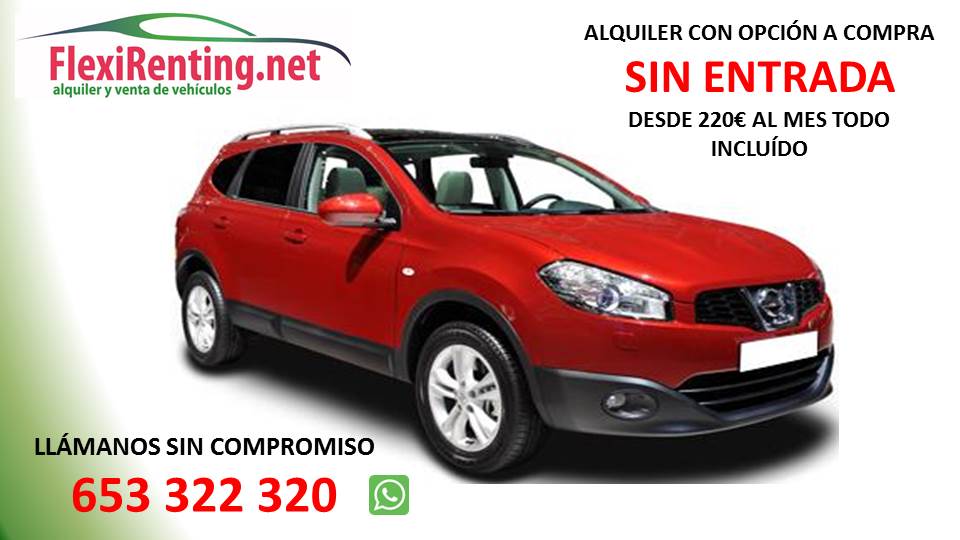 Alquiler con opción a compra de coches y furgonetas para particulares y autónomos.
NO IMPORTA RAI NI ASNEF
damos cobertura y servicio de calidad en toda la comunidad Valenciana y en Asturias,Oviedo,Gijón,Santander,Castellón,Alicante.
Mínimo papeleo ,rapidez y buen trato,tanto a conductores extranjeros como nacionales.
Llama o rellena el formulario de nuestra web adjuntando la documentación y en 24 horas tendrá
una respuesta sin compromiso.
Financiamos hasta en 48 meses a partir de 200€ al mes SIN ENTRADA, todo incluído.
Tambien ofrecemos servicios de gestoría, seguros, ITV, revisiones,homologaciones.
Más de 20 años de experiencia en el sector nos avalan.
Visita flexirenting . net o llámanos o también atendemos por whatsapp.